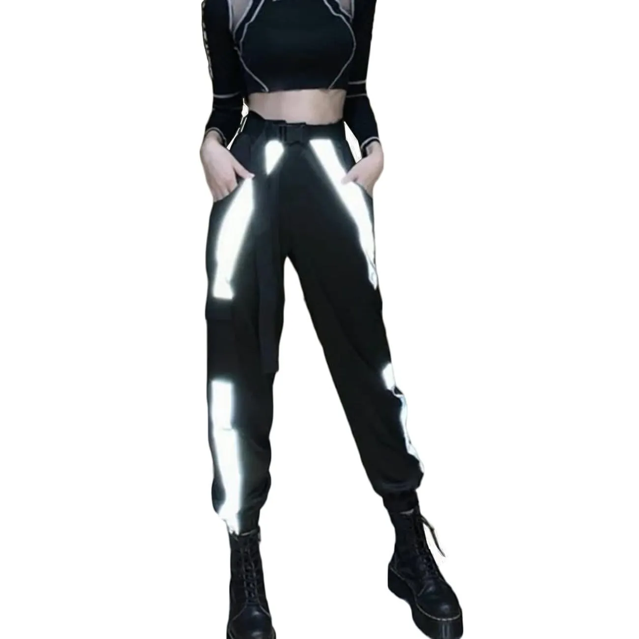 Reflective Strip Cargo Pants