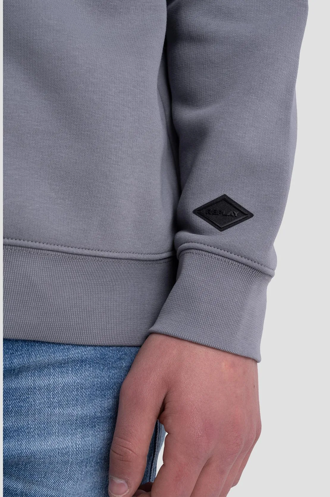 Replay M6317 Printed Hoodie Grey