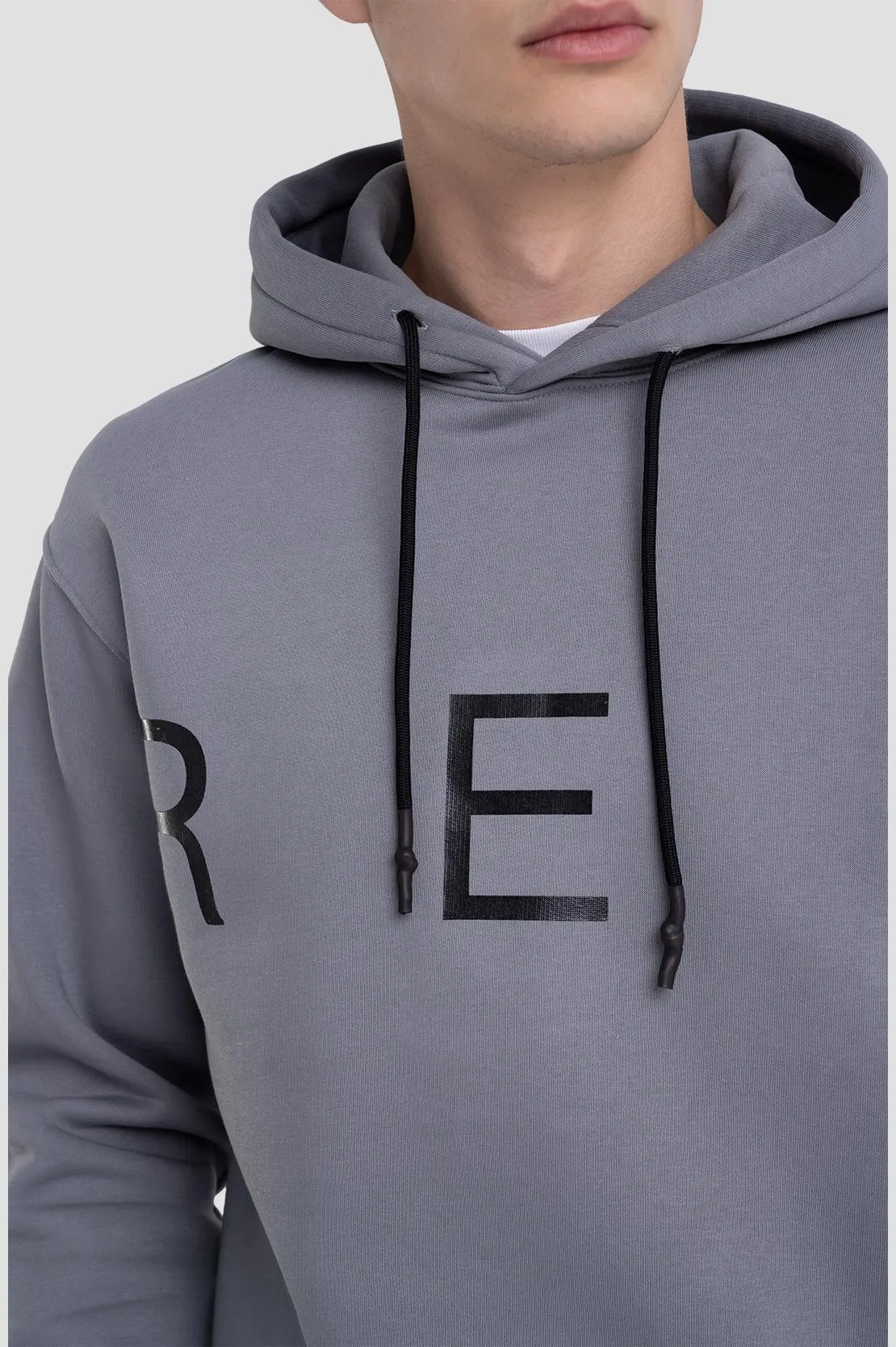 Replay M6317 Printed Hoodie Grey