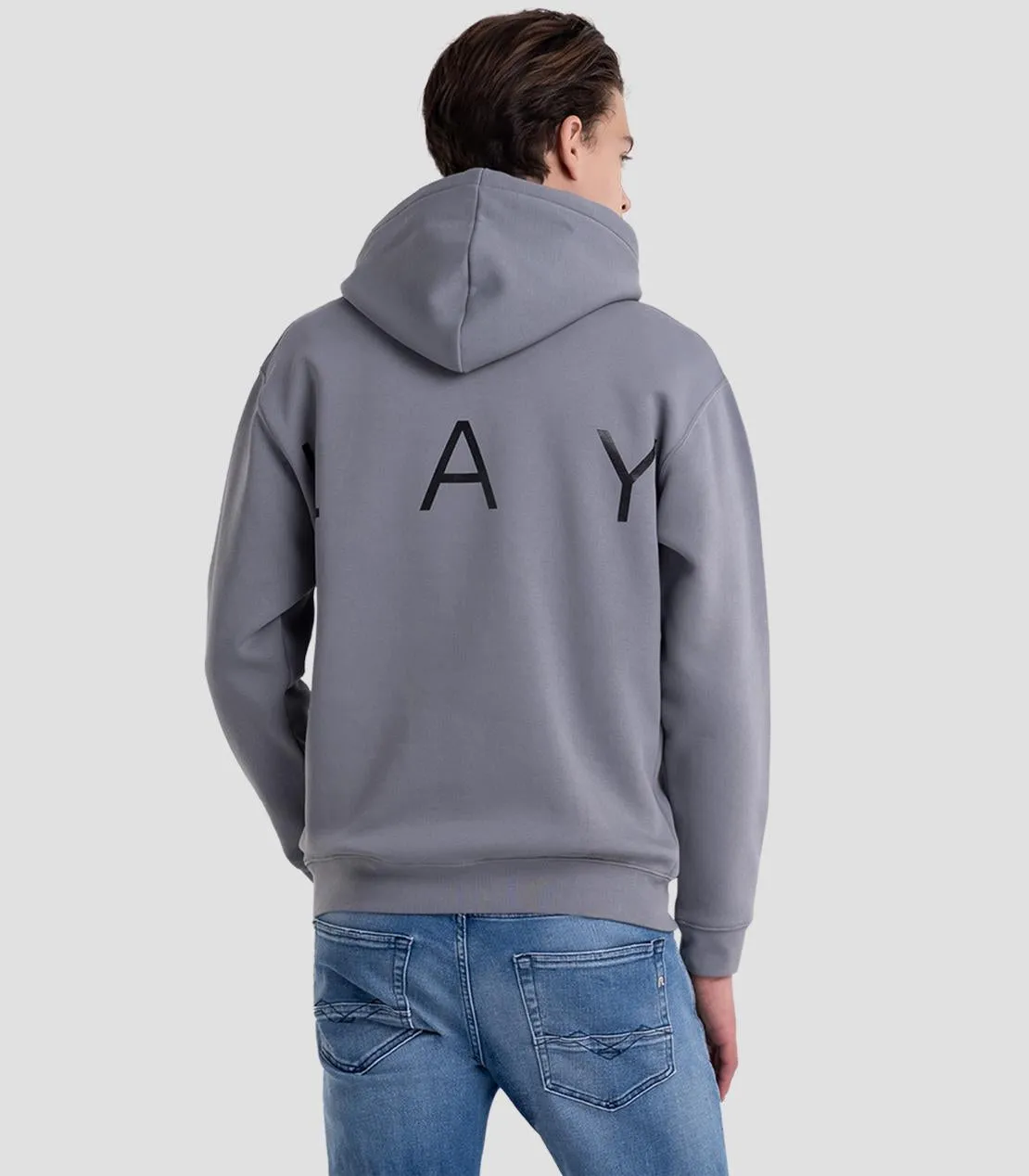 Replay M6317 Printed Hoodie Grey