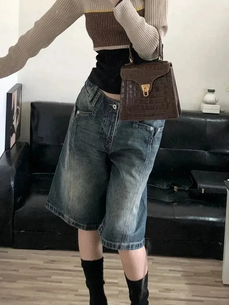 Revivi Vintage Baggy Denim Bermuda Jorts (Jeans Shorts)