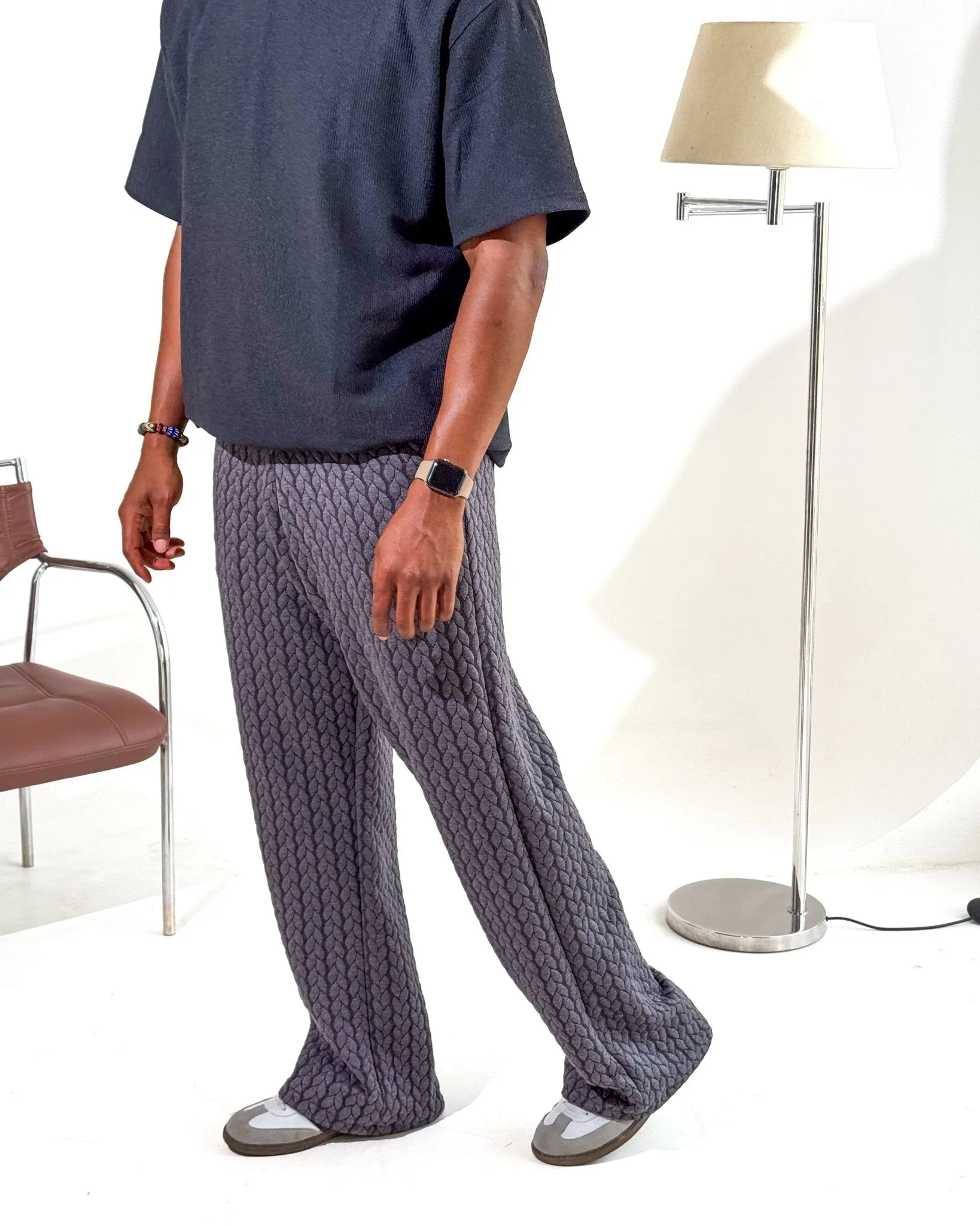 Ribbed Wide Leg Joggers