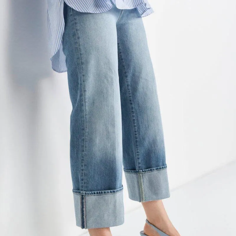 Rich & Royal Culotte Roll Up Denim Jeans