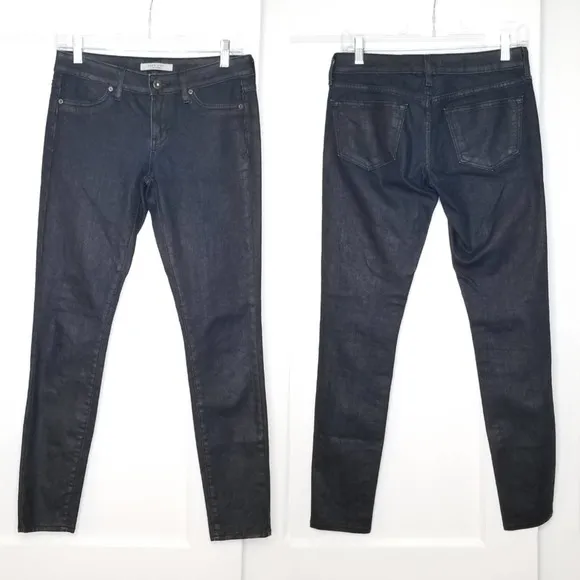 Rich &amp; Skinny Black Slick Coated Legacy Jeans