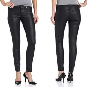 Rich &amp; Skinny Black Slick Coated Legacy Jeans
