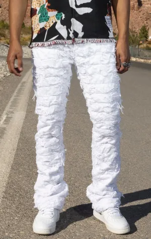 Ripped Surface Stack Jeans
