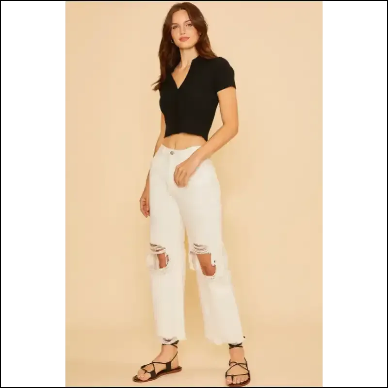 Rock your Soul in Annie Wear Distressed Raw Hem Jeans casual Chic Af 🎉