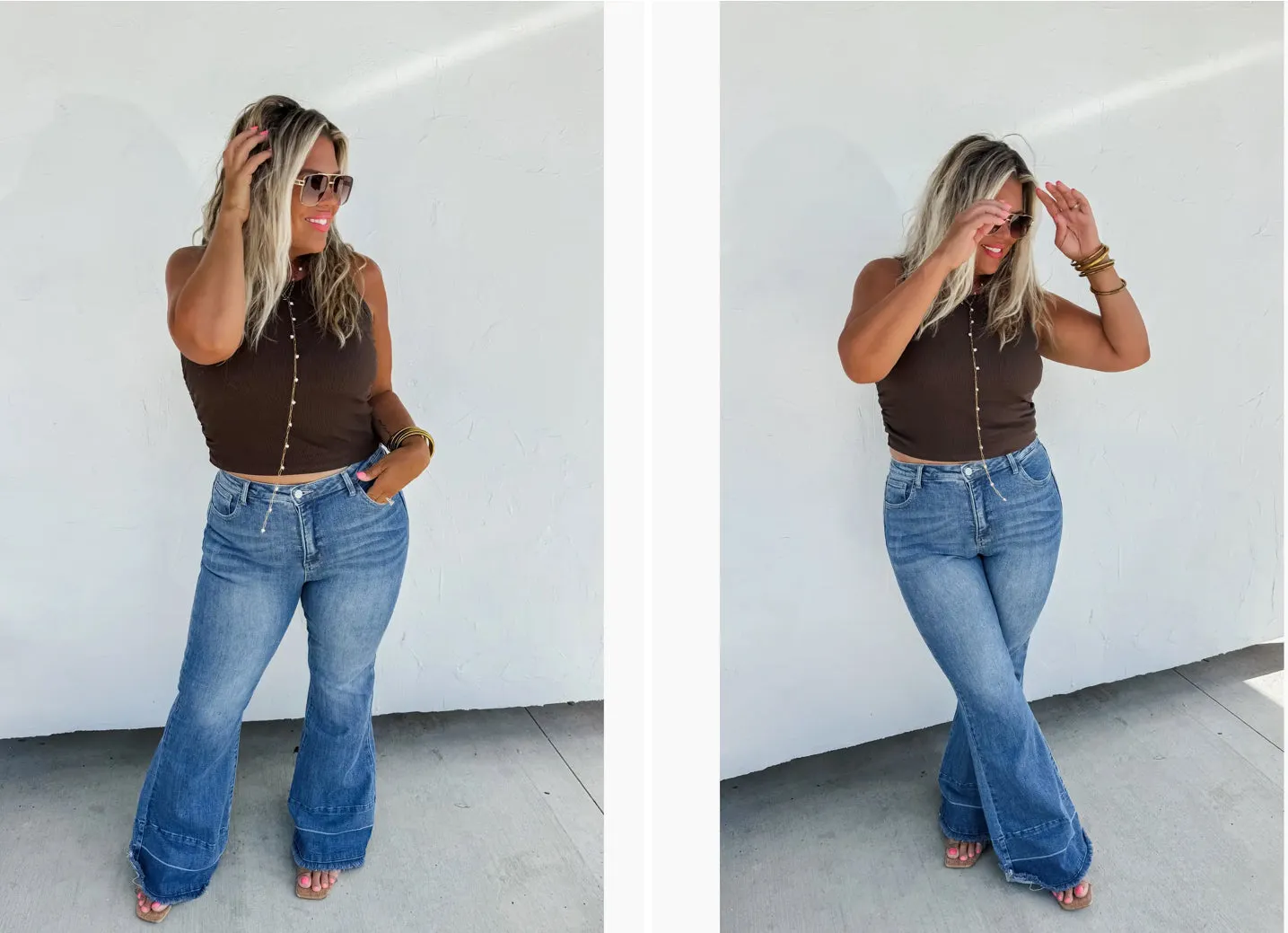 Romi Medium Wash Tummy Control Flare Jeans