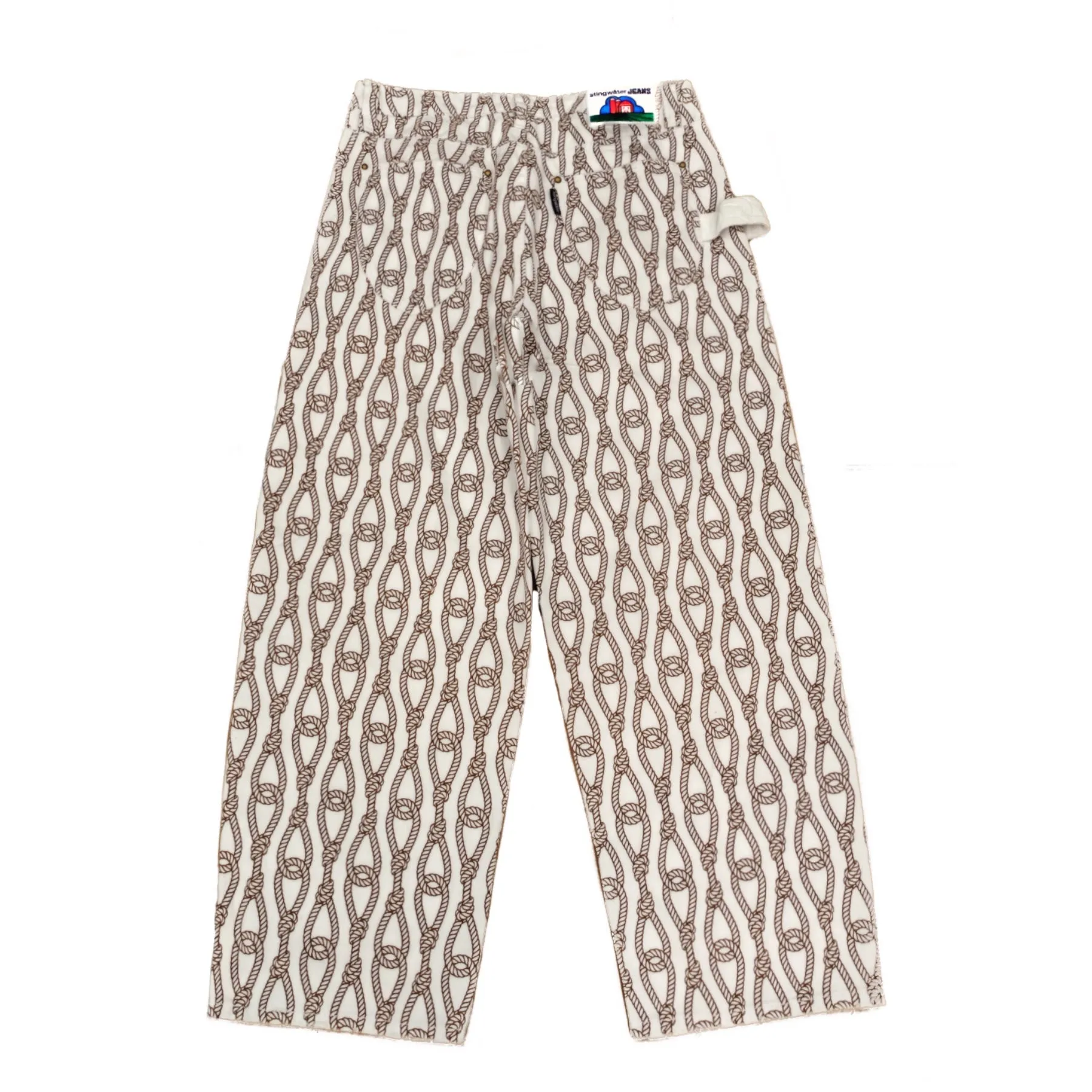 Rope Chain Twill Pants White