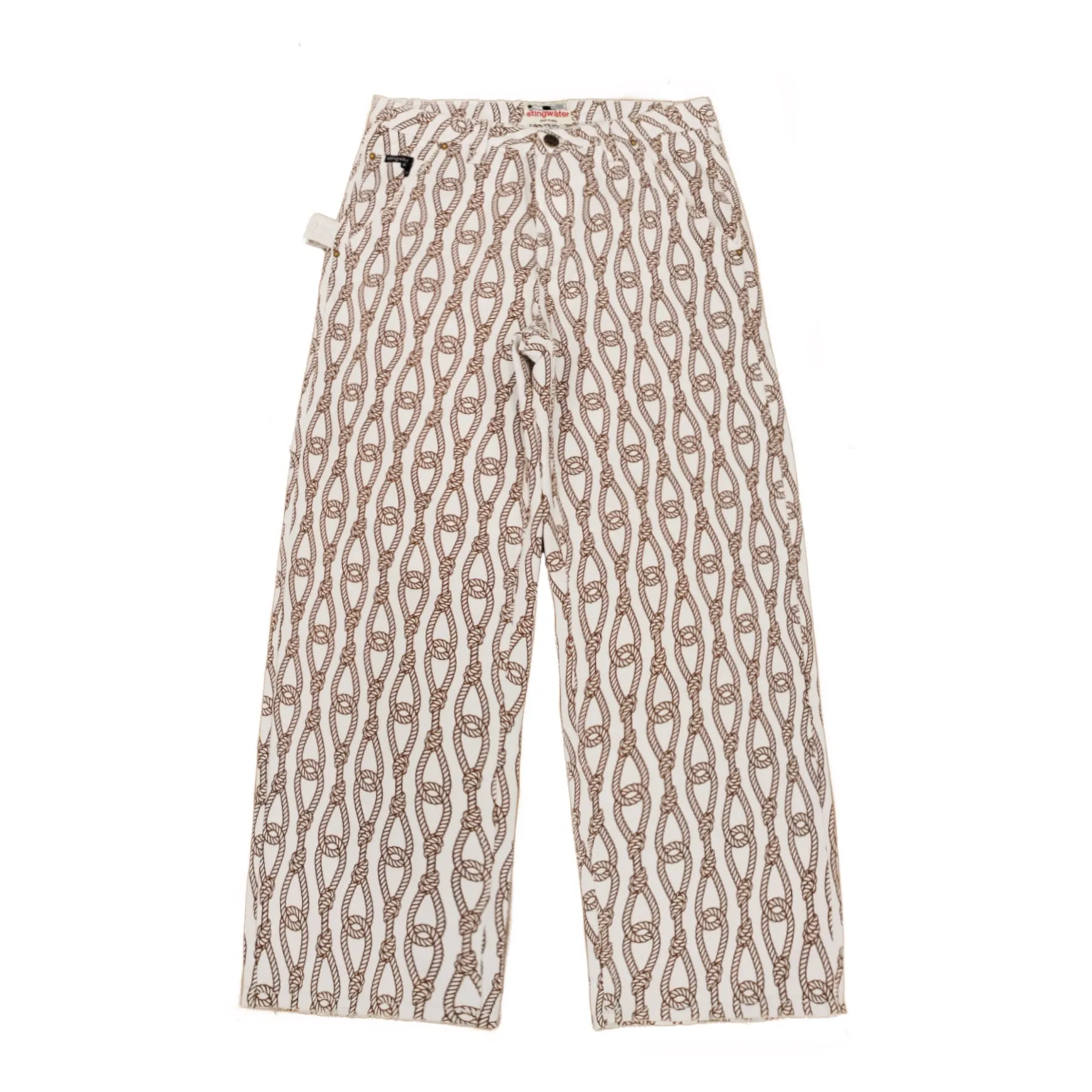 Rope Chain Twill Pants White