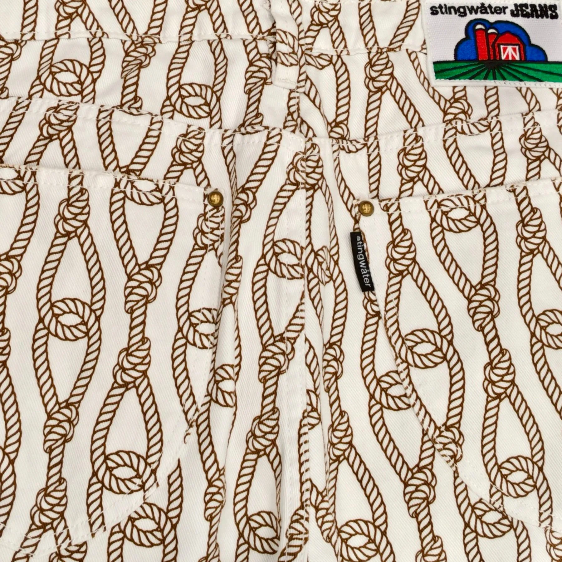 Rope Chain Twill Pants White
