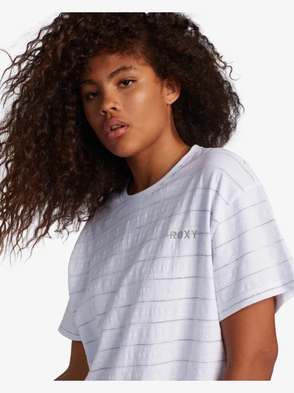 Roxy Womens Beachy Stripe Drop Shoulder T-Shirt