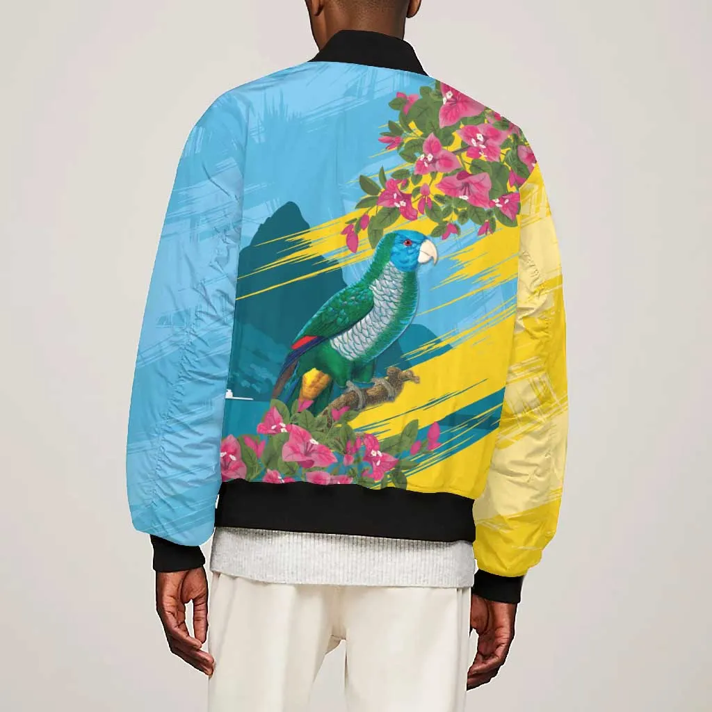 Saint Lucia Afro Bomber Jacket Tropical Vibes LT7