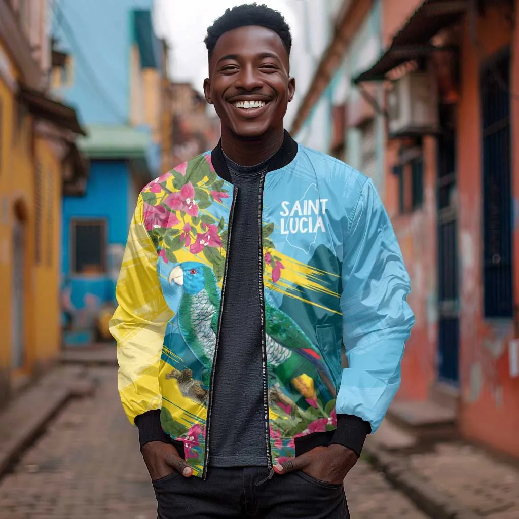 Saint Lucia Afro Bomber Jacket Tropical Vibes LT7