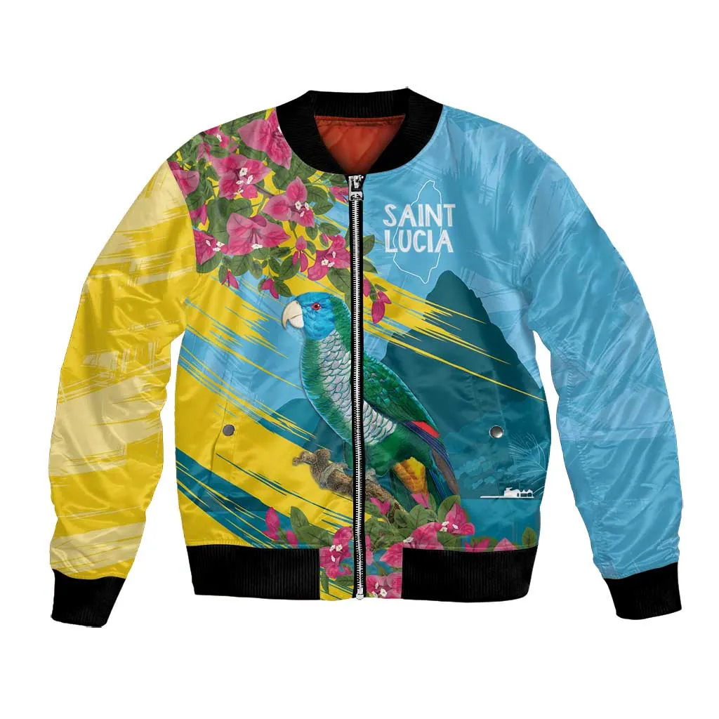 Saint Lucia Afro Bomber Jacket Tropical Vibes LT7
