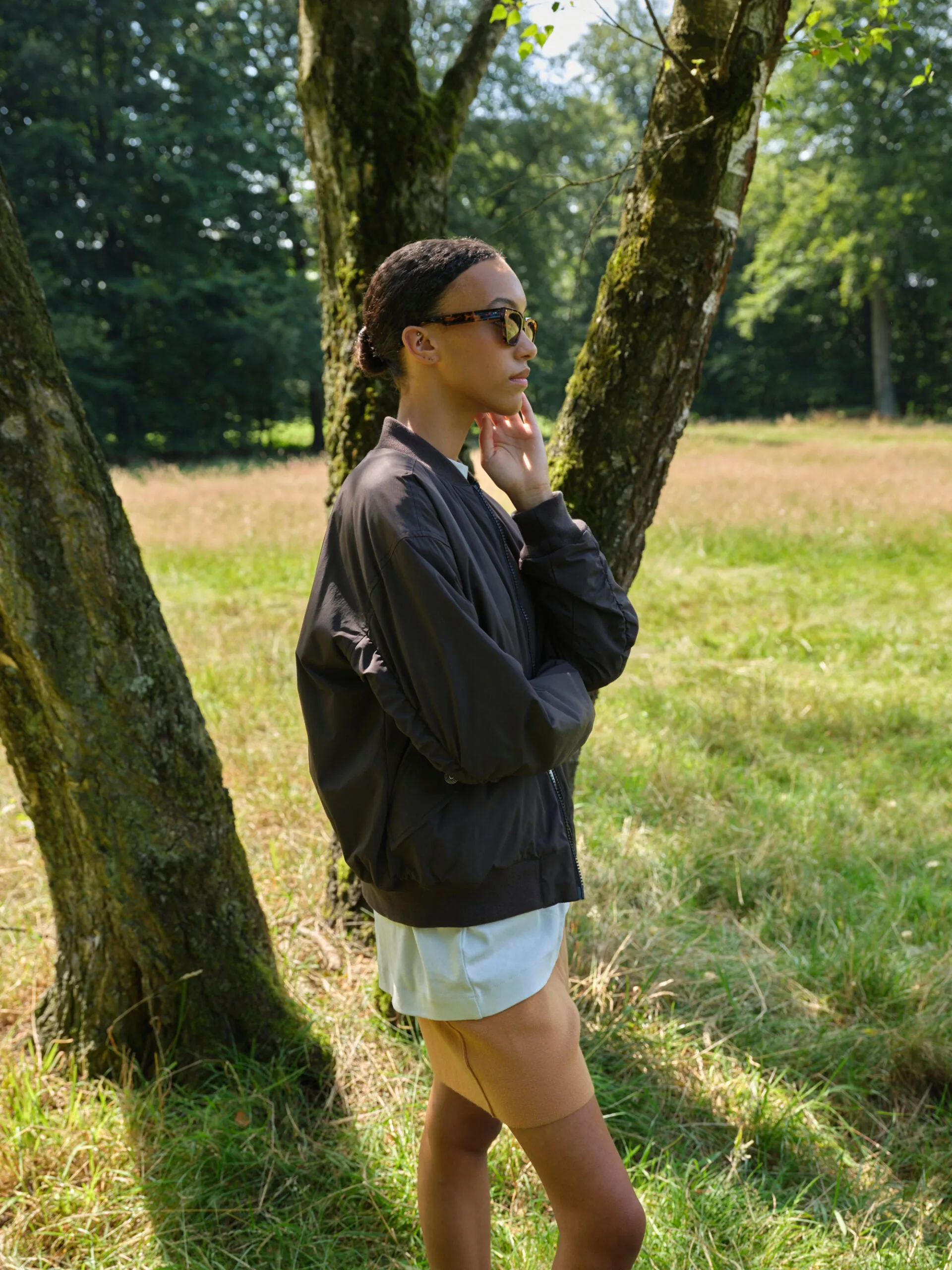 SALIA BOMBER JACKET in FADED BLACK