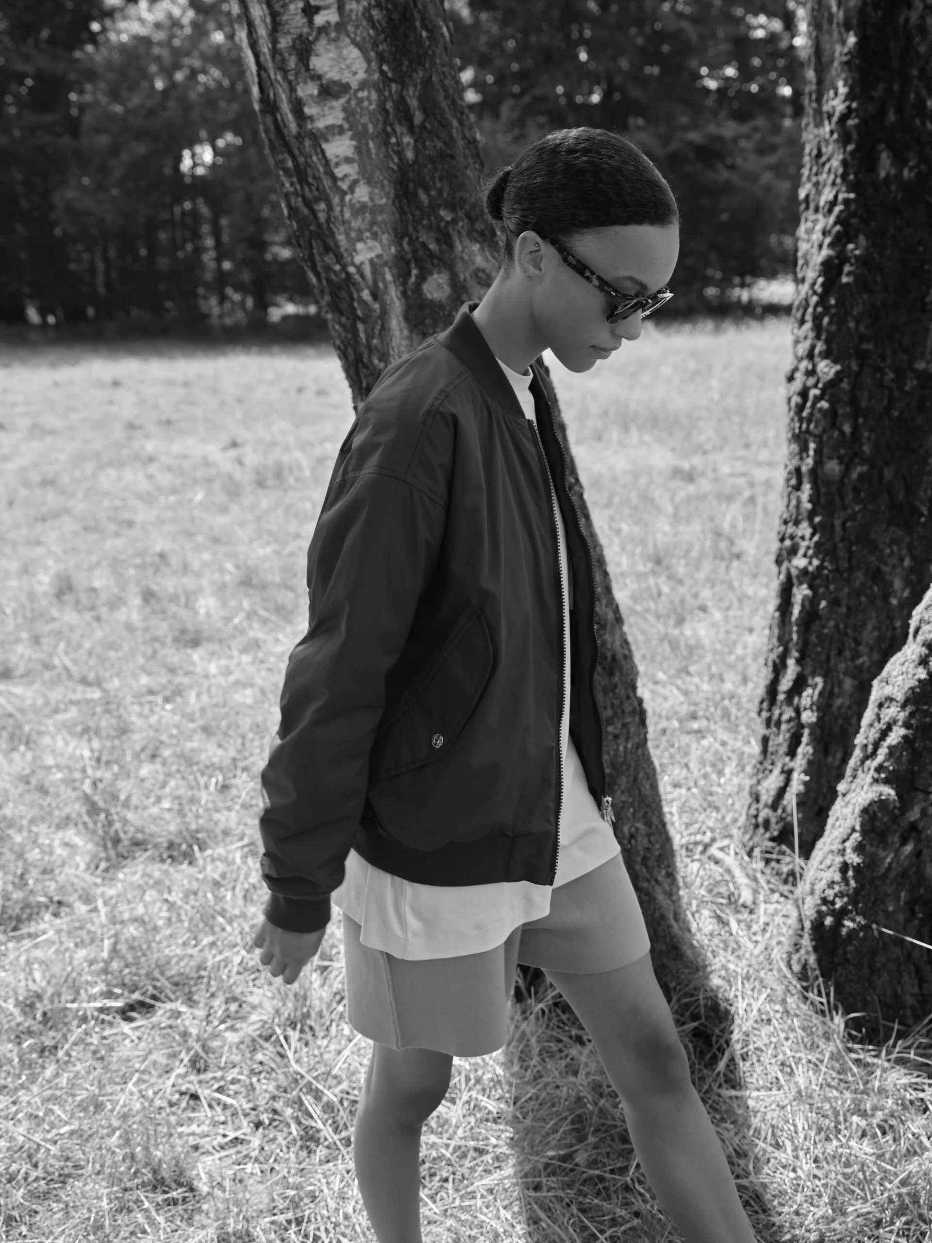 SALIA BOMBER JACKET in FADED BLACK