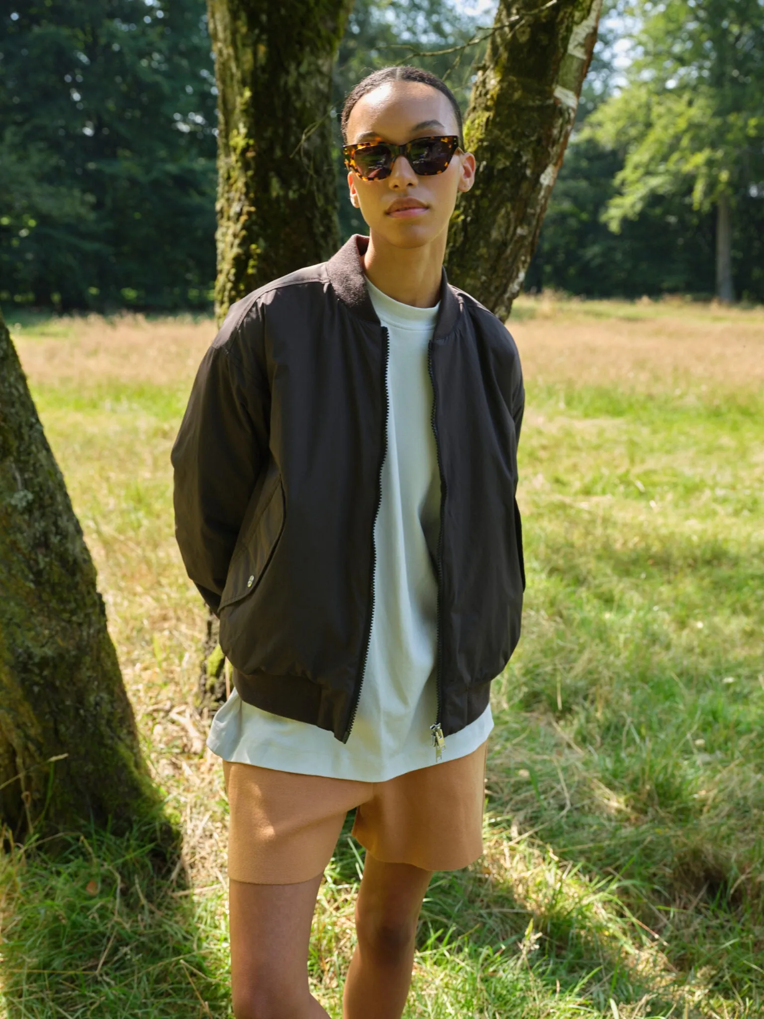 SALIA BOMBER JACKET in FADED BLACK