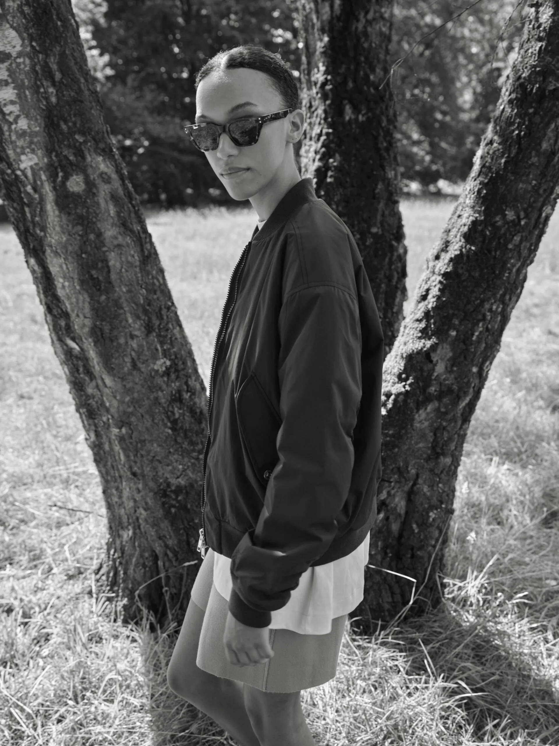 SALIA BOMBER JACKET in FADED BLACK