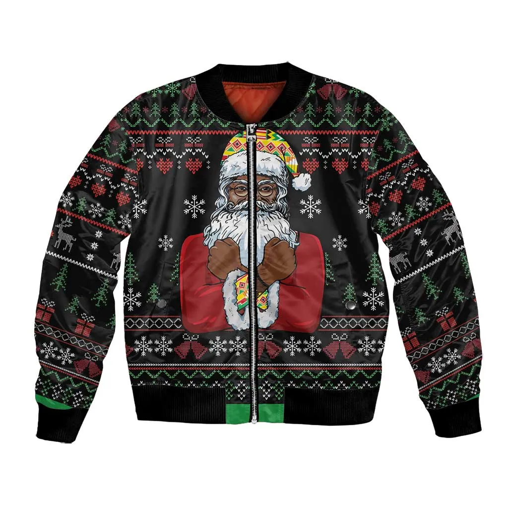 Santa Claus African Christmas Bomber Jacket Traditional Costume DT03