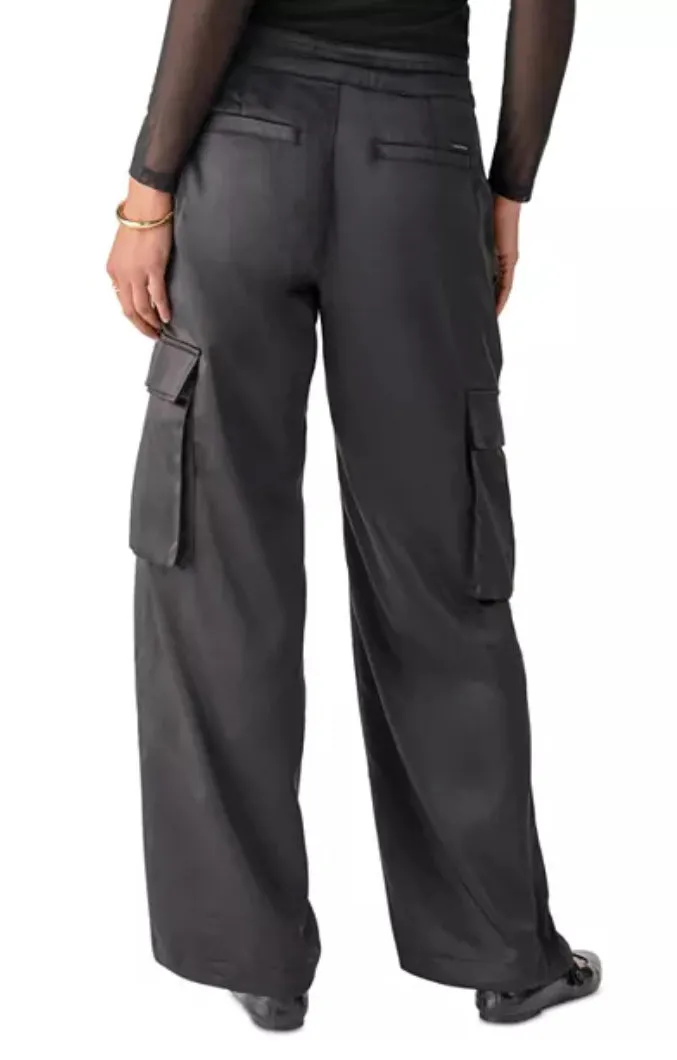 Satin Cargo Wide Leg