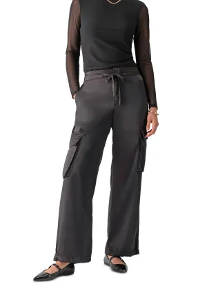 Satin Cargo Wide Leg