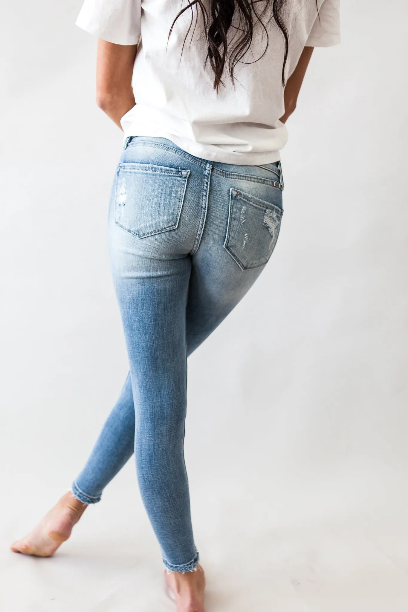 Shake Your Kancan Distressed Light Wash Skinny