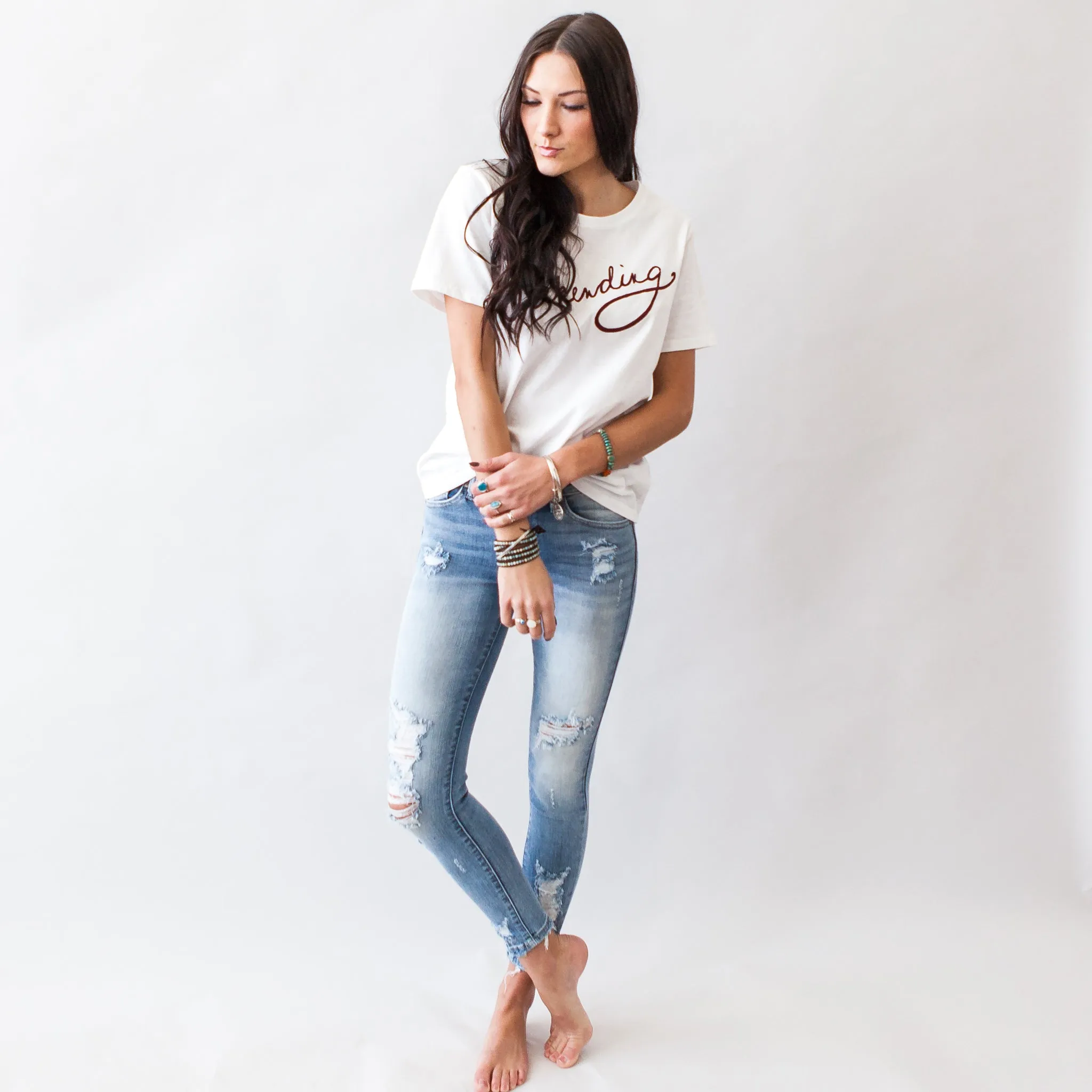 Shake Your Kancan Distressed Light Wash Skinny