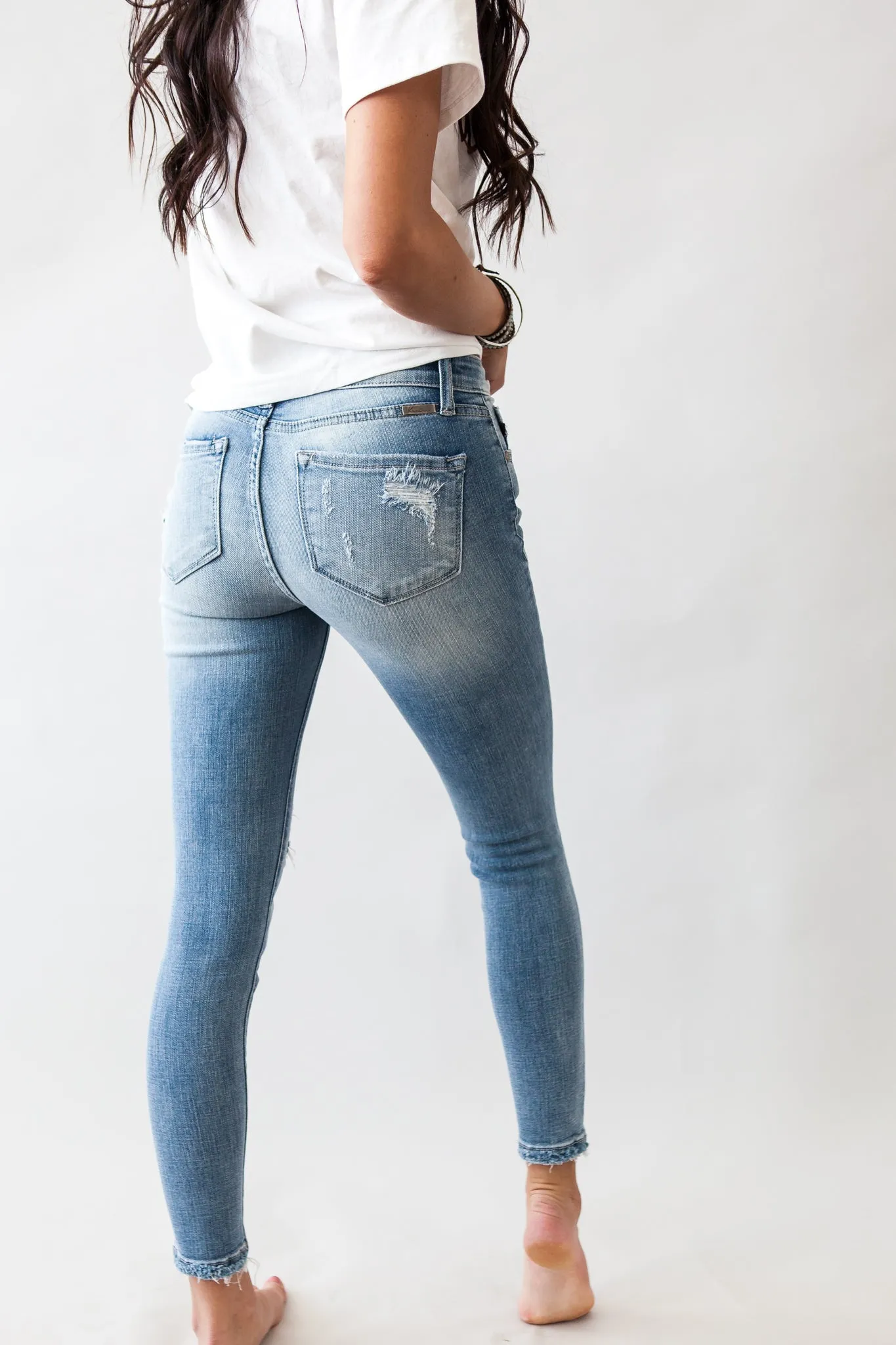 Shake Your Kancan Distressed Light Wash Skinny