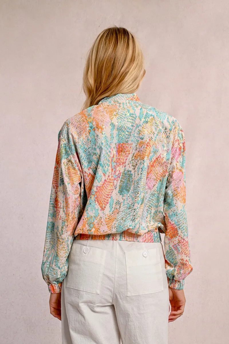 SHORT PRINTED BOMBER JACKET