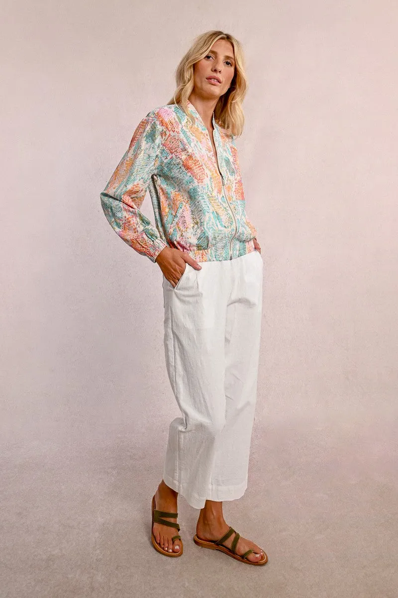 SHORT PRINTED BOMBER JACKET
