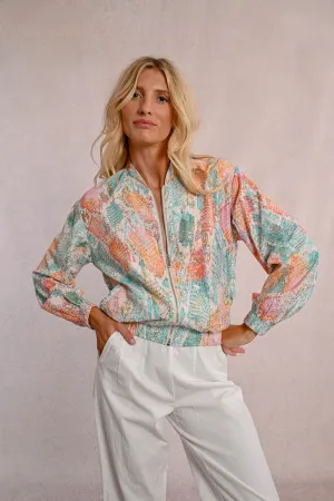 SHORT PRINTED BOMBER JACKET