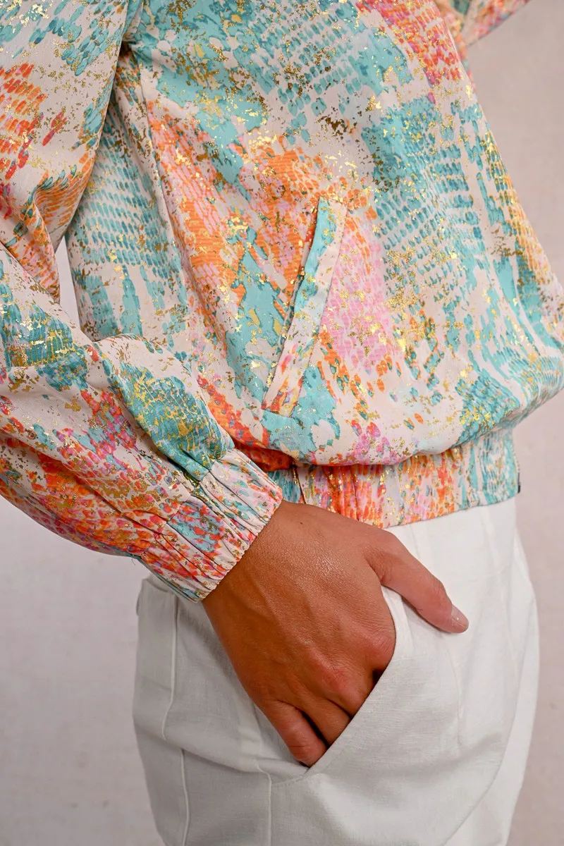 SHORT PRINTED BOMBER JACKET