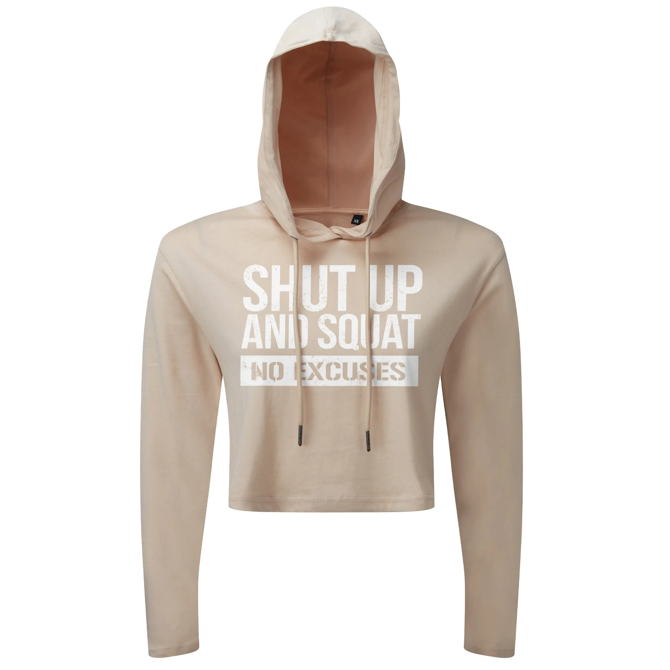 Shut Up & Squat No Excuses - Cropped Hoodie