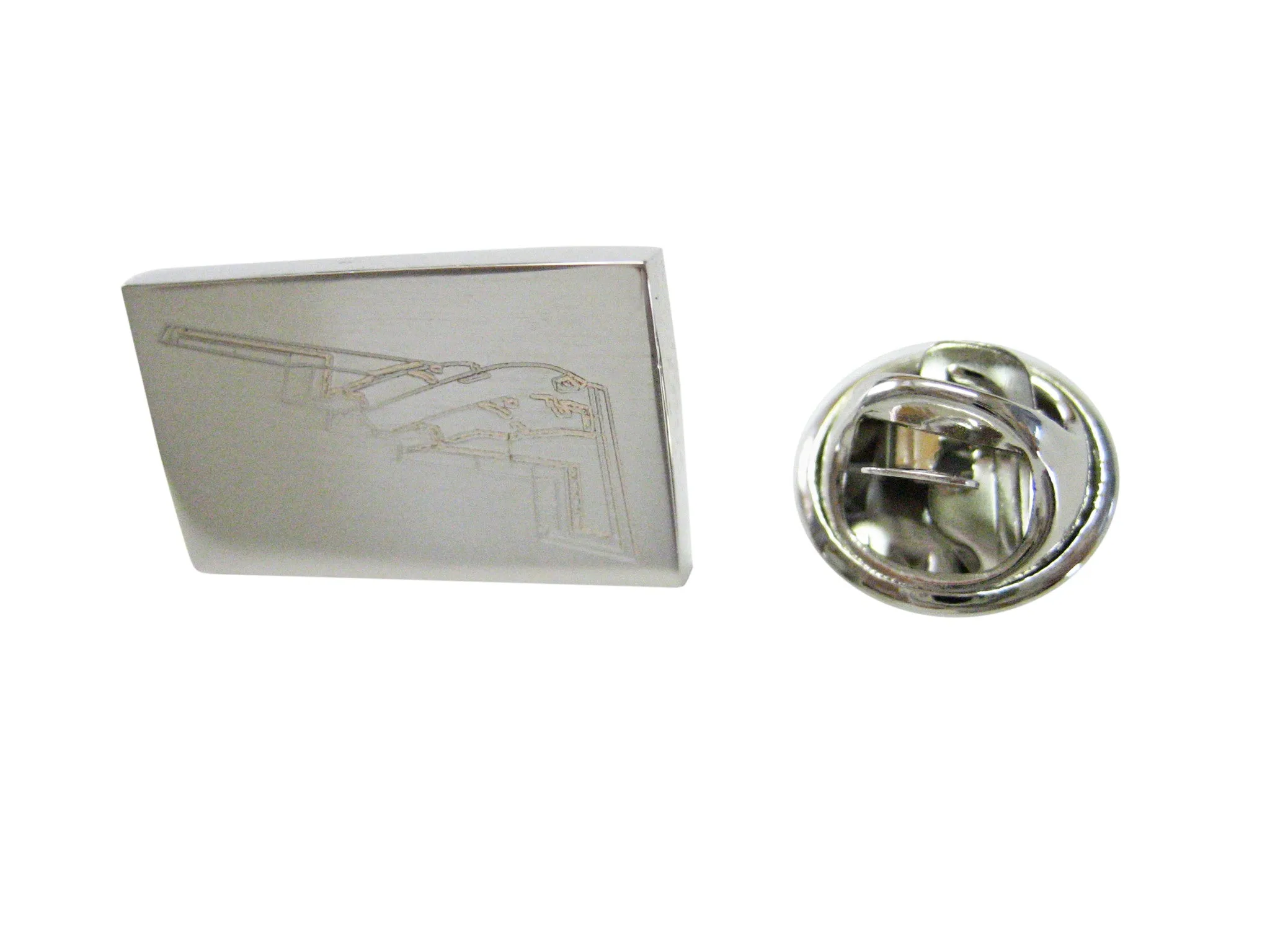 Silver Toned Etched Stealth Bomber Plane Lapel Pin