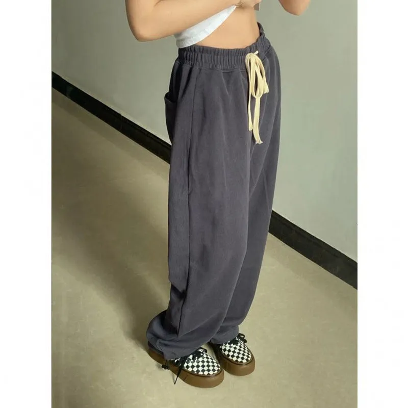 Simple Solid Color Baggy Sweatpants