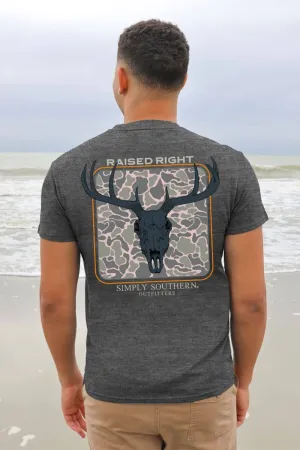 Simply Southern Antler T-Shirt for Men in Grey | MN-SS-DEER-GRAPHITEHTHR-S