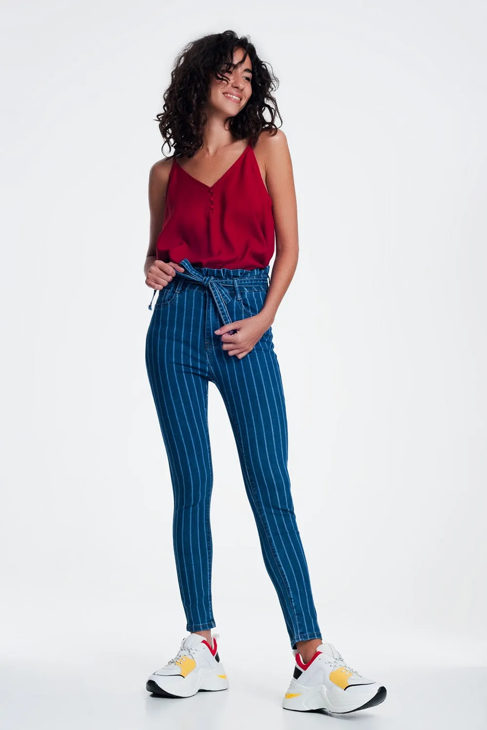 skinny jeans with pinstripe