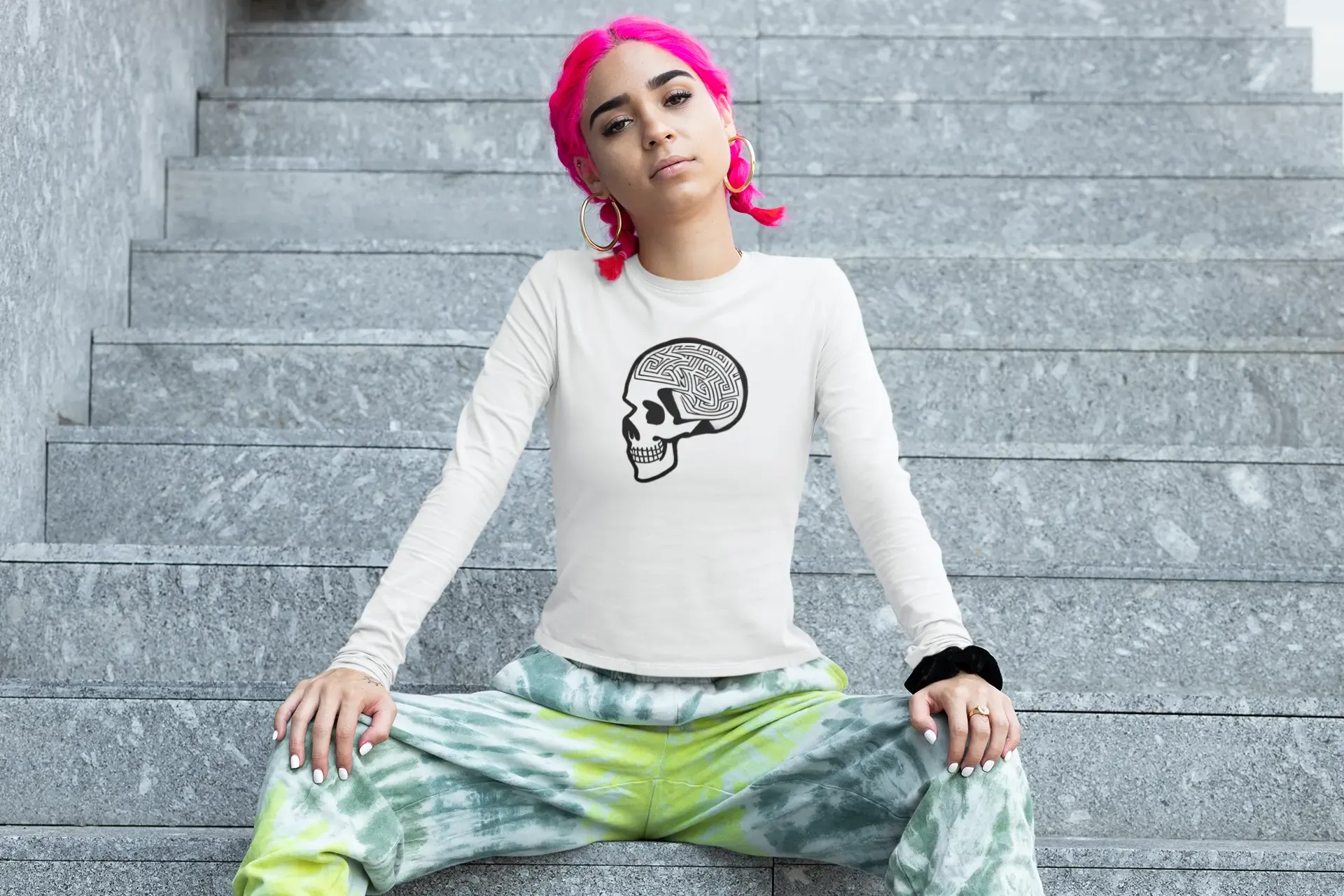 Skull Maze Long Sleeve T-Shirt