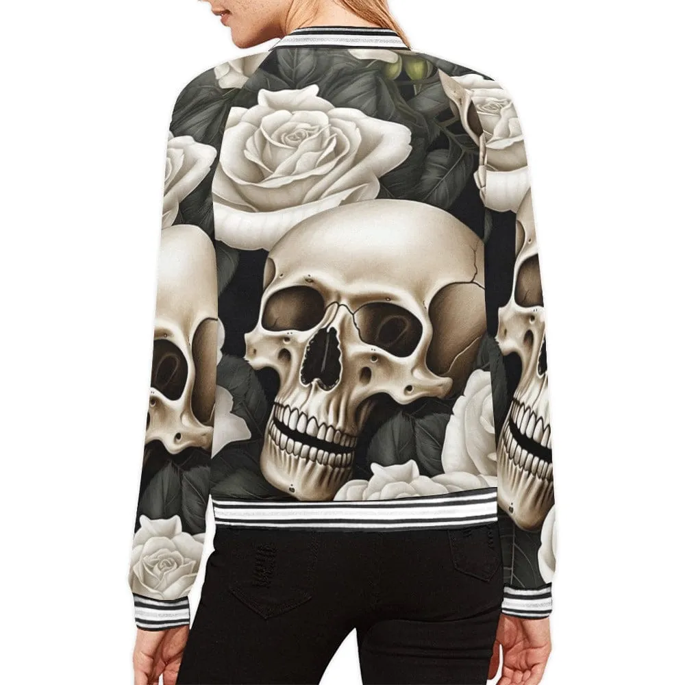 Skulls And Roses Bomber Jacket for Women