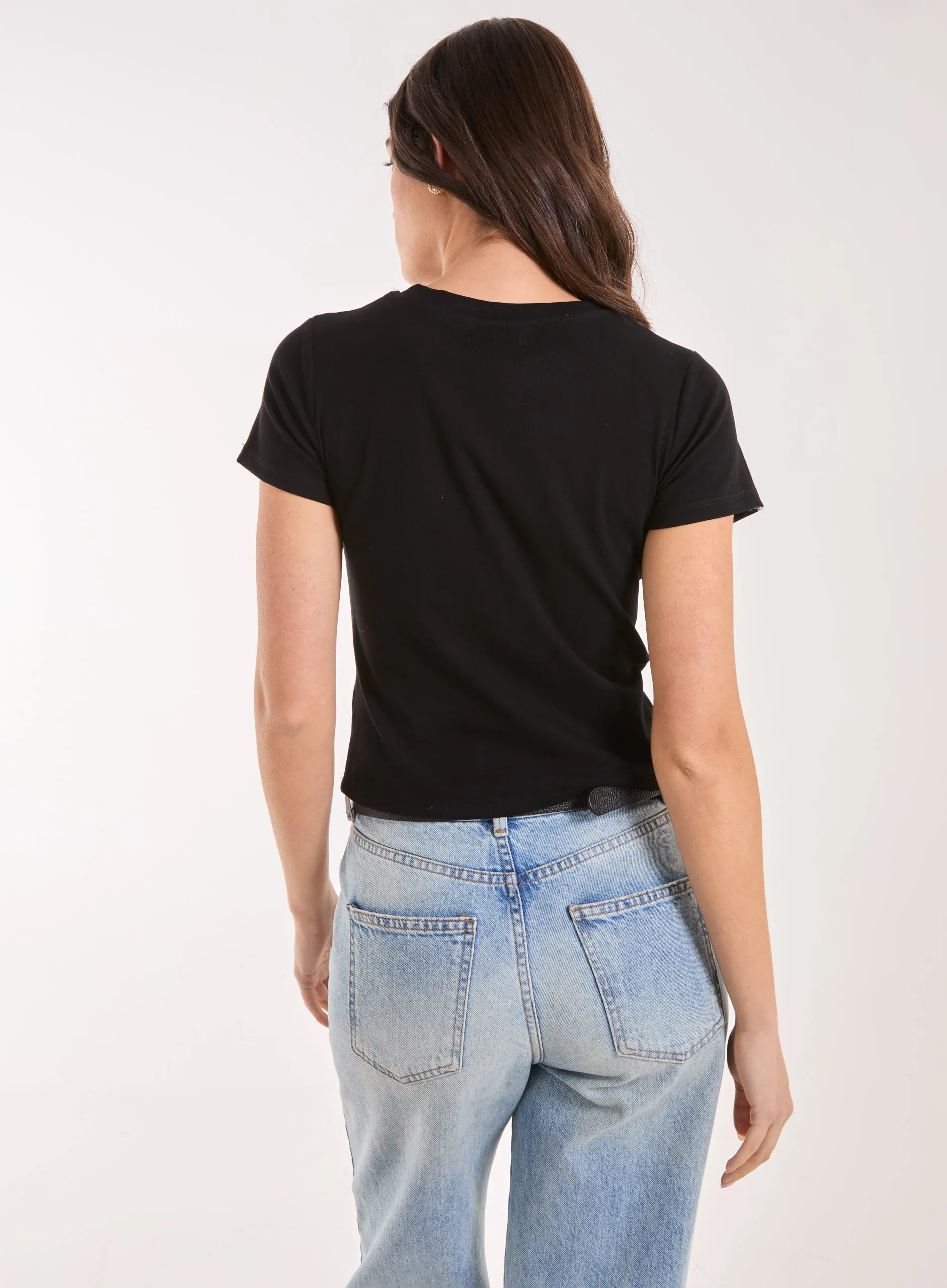 Slogan Heart Diamante Baby Tee