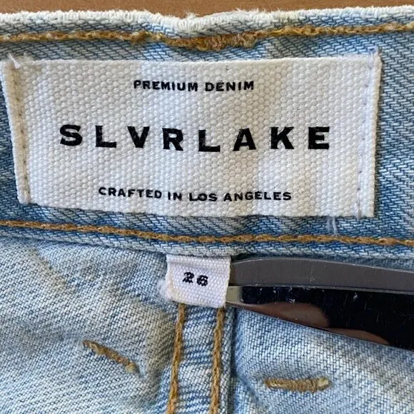 Slvrlake London Ankle Flare Crop Distressed Jeans *Heartbreak Hotel* Sz 26
