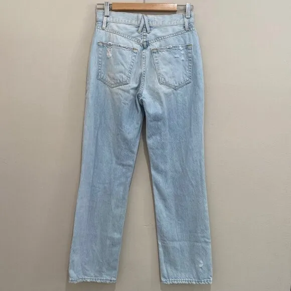 Slvrlake London Ankle Flare Crop Distressed Jeans *Heartbreak Hotel* Sz 26