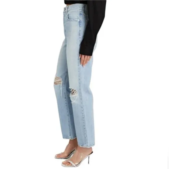 Slvrlake London Ankle Flare Crop Distressed Jeans *Heartbreak Hotel* Sz 26