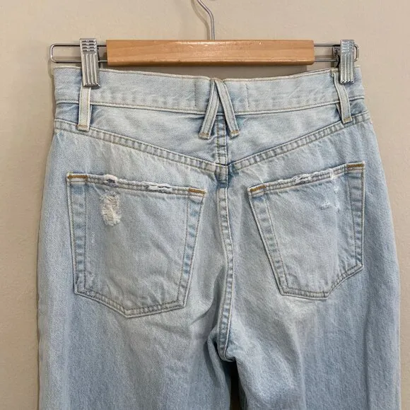 Slvrlake London Ankle Flare Crop Distressed Jeans *Heartbreak Hotel* Sz 26