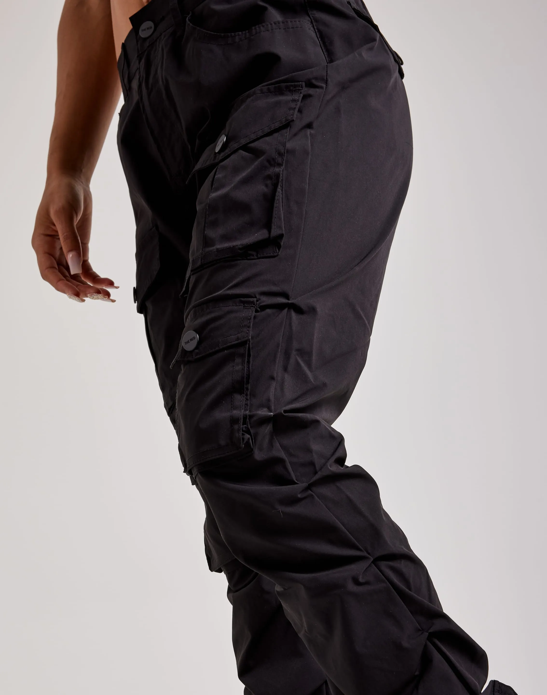 Smoke Rise High-Rise Stacked Nylon Cargo Pants