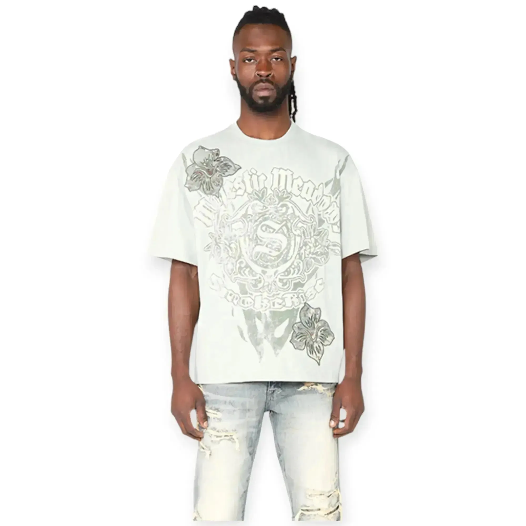 Smoke Rise Men Tapestry Heather Grey T-Shirt S25 Wide Crop (Mercury)