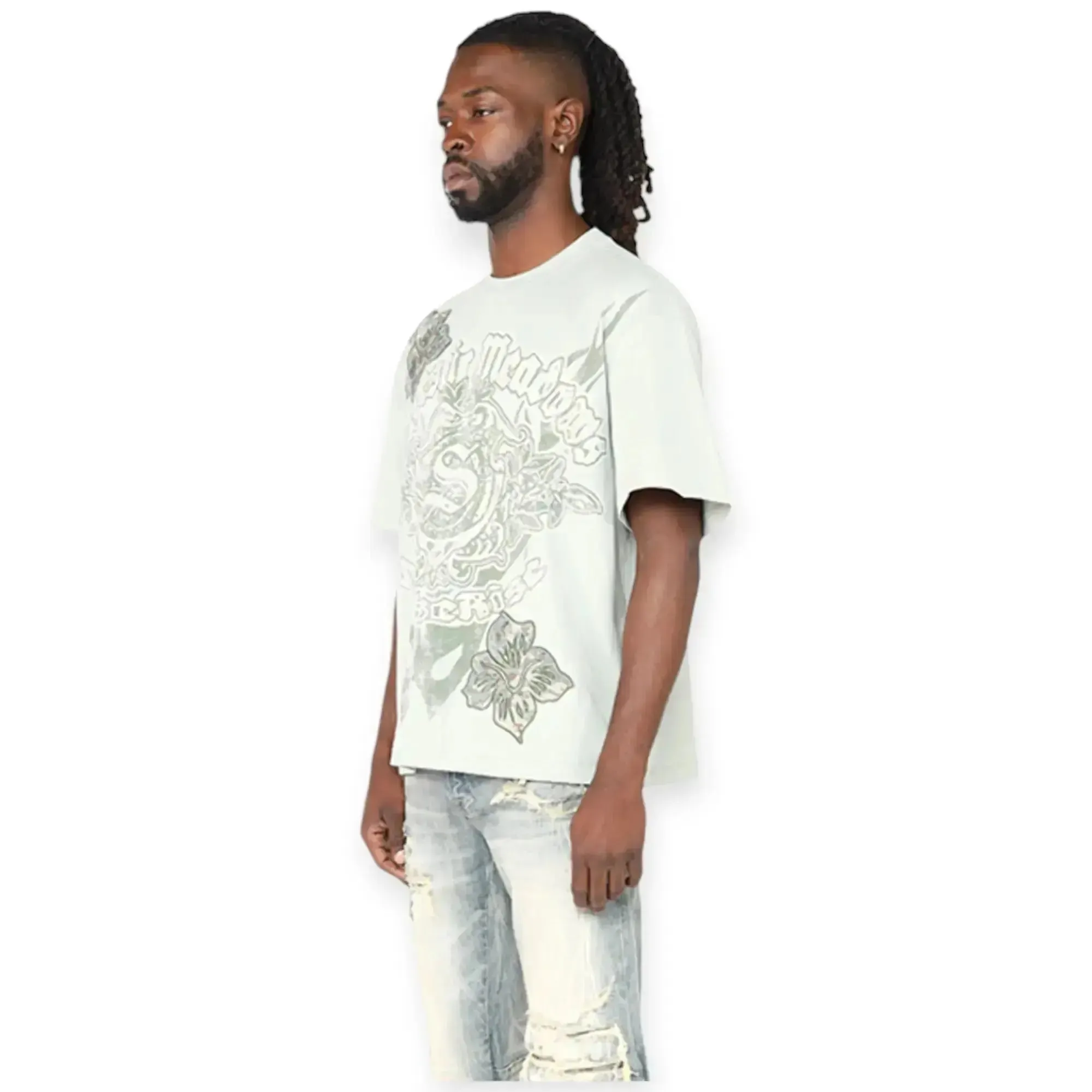 Smoke Rise Men Tapestry Heather Grey T-Shirt S25 Wide Crop (Mercury)