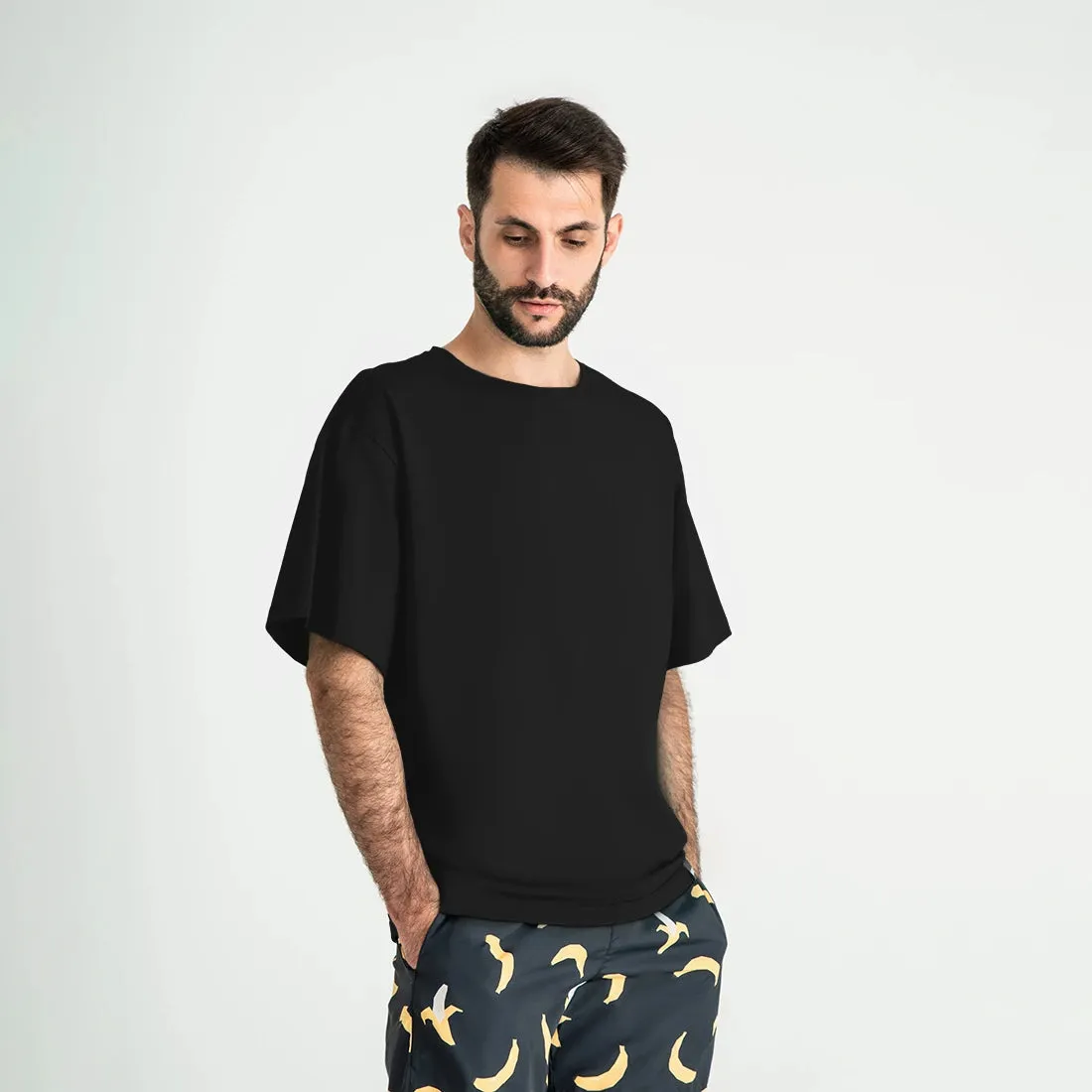 Soft Cotton Oversized T-Shirt, Black