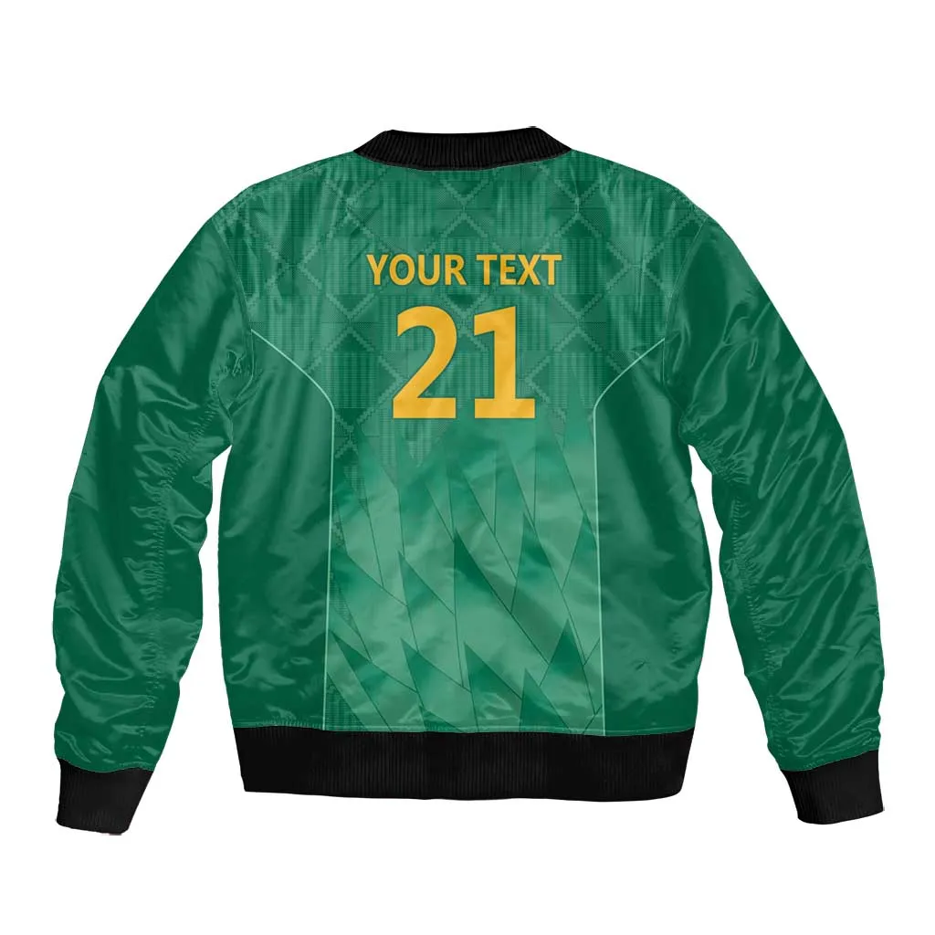 South Africa Cricket Custom Bomber Jacket African King Proteas Green LT9